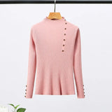 Solid Color Bottoming Sweater Women Fashion Simple Long Sleeve Slim Knit Sweater Pullover Female 2021 Spring