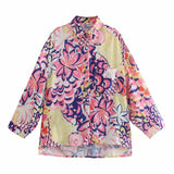 Totem Print Vintage Women Summer Holiday Suits 2021 Female Shirt Indie Folk Scarf Casual Beach Shorts Chic