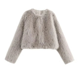 Women's Explosive Artificial Fur Coat Effect Short Jacket