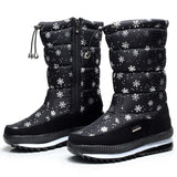Waterproof Wedges Snow Boots for Women High Platform Cotton Boots Thickened Non-slip Plus Velvet Cotton Shoes Botas