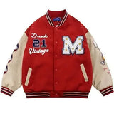 Flocking Embroidered Jackets Coats Men's Street Hip-Hop Trend High Quality Padded Baseball Uniform Unisex Stitching