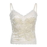 Storm Point Print Lace Spliced Bow Sling Sling Vest Hottie Sexy Bare Back Short