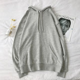 Hoodie Solid Loose Fleece Casual Long Sleeve Top Streetwear hip hop Pullover Sweatshirt Korean Fashion Couple
