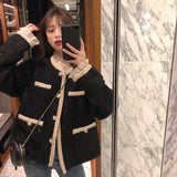 Bright Tweed Female Coat Women Spring Jacket Autumn Outerwear Coats Channel Style Za Suit Cropped Stripeed