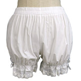 Cotton Lolita Shorts Bloomers With Lace Girls White Black Trim Bow