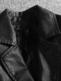 Spring Elegant Black Light Soft Faux Leather Blazer Long Sleeve Slim Fit Luxury Women Blazers and Jackets Fashion