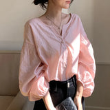 Splicing Bump Color Collar Knitting Shoulder Short-Sleeved T-Shirt Vertical Texture Thin Summer Women's Korean