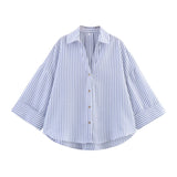 New Linen-Blend Wide-Sleeved Loose Shirt