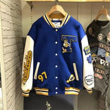 Embroidered Bear Pattern High Quality Loose BF All-match Baseball Uniform Women's Jacket Retro Y2K Streetwear Winter