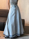Vintage Light Wash Flared Maxi SkirtOutfit