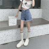 5Xl Bandage Denim Shorts Women Drawstring Tassel Jeans Shorts Summer Streetwear High Waist Casual Plus Size Short