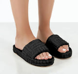 Women Shoes 2022 Trendy Embossed Cotton Slippers Women's Home Comfortable Shoes Plus Size Indoor Slippers Flat Ladies