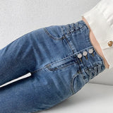 Stretch Jeans Women 2022 Push Up Sexy Retro High Waist Skinny Mom Pants Korean Fashion Denim Trousers Femme Spring