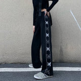 Women's Pants Butterfly Print Harajuku Pants Street Style Loose Elastic Waist Trousers for Female Korean Women's Sports