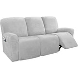 2 3 Seater Velvet Recliner Sofa Cover Elastic Split Design Relax Sofa Slipcover Solid Lounge Armchair Covers With Side