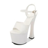 Summer Walking Show Artifact Model High-heeled Shoes Sandals Pole Dancing 17CM Sexy Black Platform Hate Sky High-heeled