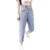 Zingj Jeans Female Autumn 2024 New Korean Version Loose High Waist Show Thin Straight Tube Harun Radish Dad Pants-Outfit