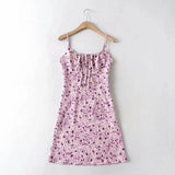 Strap Sleeveless Print Boho Summer Dress Long Women Green Floral Yellow Dresses Sundress Vintage French Style