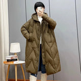 Winter Women 90% White Duck Down Long Jacket Hooded Casual Loose Warm Outwear Female Thick OverSize Puffer
