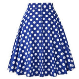 Summer Midi Skirt Runway Vintage Rockabilly Sundress Red Womens Sexy Pinup 50S Cotton Polka Dot Pattern Skater