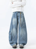Broad-Legged Jeans Men's Spring And Autumn Tide Brand Loose Water Wash Bag Cutter