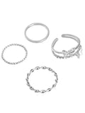 4pcs Butterfly Decor Simple Ring- Outfit
