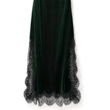 Vintage Black Long Skirt Aesthetic Elegant Lace Patchwork Velvet Skirt Gothic Sexy Side Split Hight Wait Slit Party