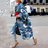 Long Flared Sleeves Printed Loose