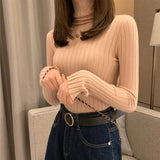 Women Pullover Sweater Soft Slim Elastic Autumn Knitted Jumper Fashion Long Sleeve Korean Ladies Top New