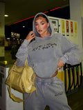 Old Printed Wear Sets High Street Trend Hooded Long-Sleeved Tops To Make Casual