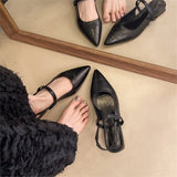 2025 New Flat-Bottomed Sandals Soft Leather Tip-To-Head Shallow Sandals Women's