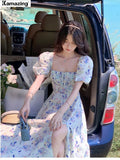 Women Elegant Midi Dress Summer New Party Slim One Piece Holiday Beach Robe Clothes