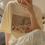 Aesthetic Print Oversized T-shirtOutfit