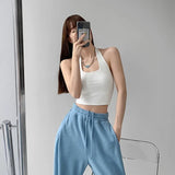 Halter Camisole Tank Top Women U-Neck Sexy Tanks Camis Skinny Backless sports Corset Tee Shirt Femme Tops