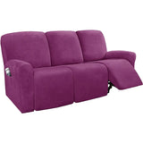 2 3 Seater Velvet Recliner Sofa Cover Elastic Split Design Relax Sofa Slipcover Solid Lounge Armchair Covers With Side