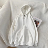 Cotton Hoodies Women Fashion Solid Color Casual Hooded Sweatshirt Streetwear Loose Hip Hop Pullover Hoodie Couple