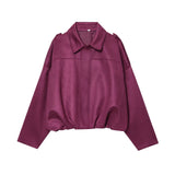 Women's 2025 New Bat Sleeve Loose-Fitting Velvet Bomber Jacket