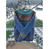 Hot New Sweater Women's Round Collar Color Loose Fashion Knitted Shirt Long