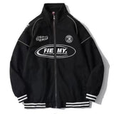 Baseball Uniform Letter Print Jackets Coats Women Y2K Street Hip-Hop Trend Baseball Uniform Casual Loose Unisex