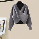 Warm Knitwears 3 Pieces Set For Womens Outfit Korean High Quality Pullover Knitted Sweater+print Pleated Skirts Sets