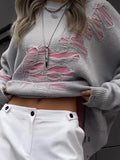 Tattered Sweater Women Lazy In The Long Loose Long-Sleeved Holiday Two Autumn And Winter