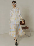 Autumn Tie Dye Long Sleeve Shirt Women Top And Blouse Printed Button Up High Low Designer Shirt Fall 2020