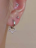 Sweet Hollow Out Star Rhinestone Hoop