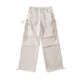 Side Drawstring Pleated Cargo Pants-Outfit