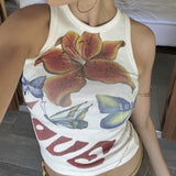 Graphic Printed Tank Top-Outfit