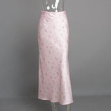 Satin Floral Midi Skirt- Outfit