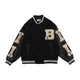 Hop Baseball Jacket Man Coat Smiley Letter B Embroidery Patchwork Oversized Streetwear Bomber Varsity Fashion Street