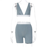 Women Tracksuit Sleeveless Vest Skinny Yoga Leggings Matching Jogger Set Solid Sporty Set 2022 Summer Workout