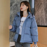 Autumn Winter Puffer Jackets Women Fashion Thicken Parkas Solid Pink Warm Coats Black Elegant Bubble Coat Korean