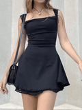 Reversible Sleeveless Black Mini Dress-Outfit